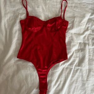 COPY - Princess Polly Be My Valentine Red bodysuit. Size US 4